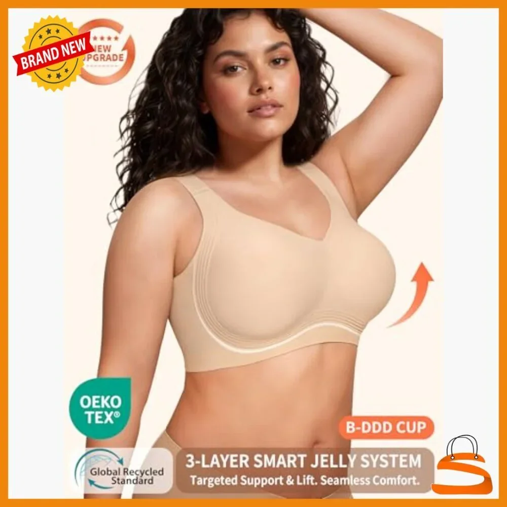Seamless Wireless Push Up Bra Full Coverage Comfort Support T-Shirt
